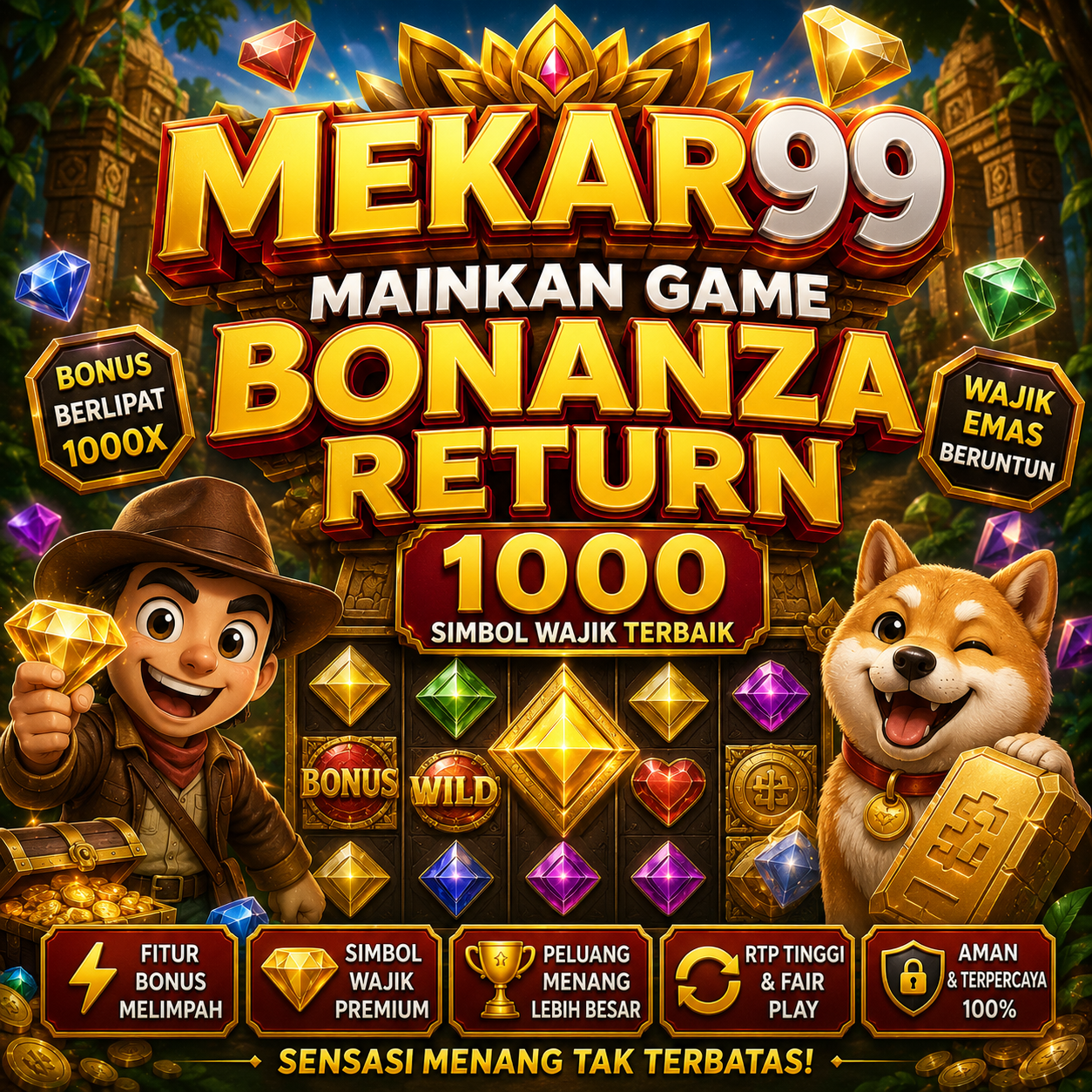 MEKAR99: Mainkan Game Bonanza Return 1000 Simbol Wajik Terbaik